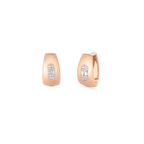 0.17 TCW Round & Baguette Moissanite Diamond Huggie Earrings