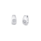 0.23 TCW Round Moissanite Diamond Huggie Earrings
