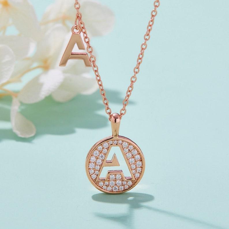 Personalized "A" latter diamond necklace