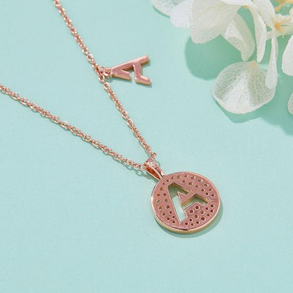 Personalized "A" latter diamond necklace