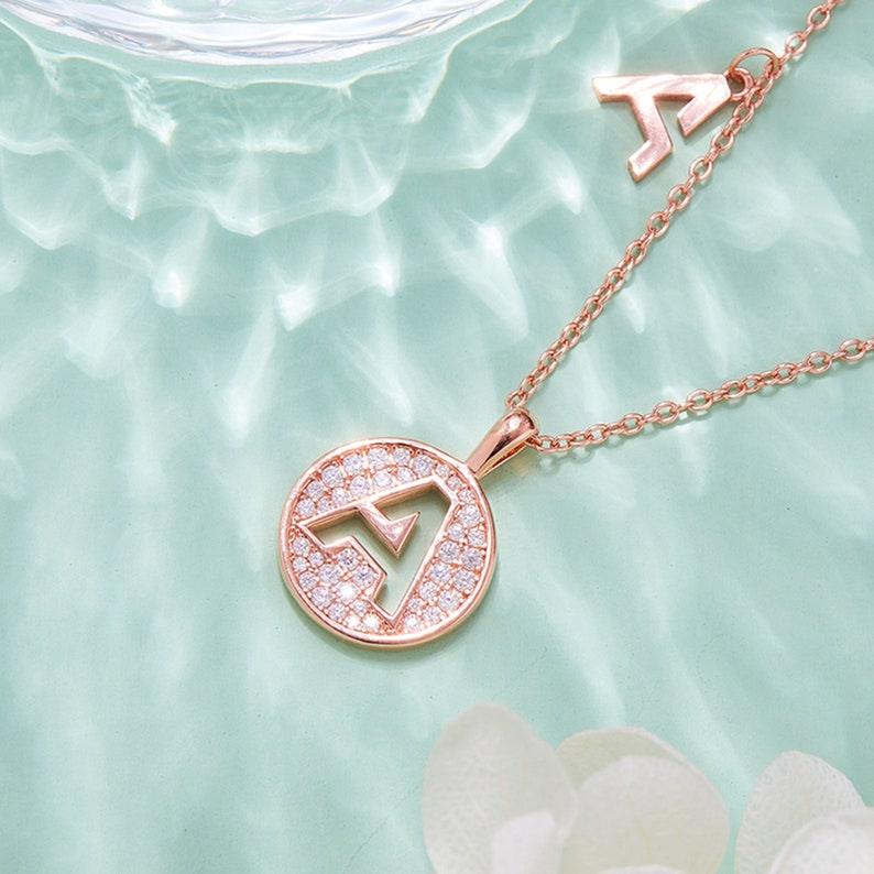 Personalized "A" latter diamond necklace