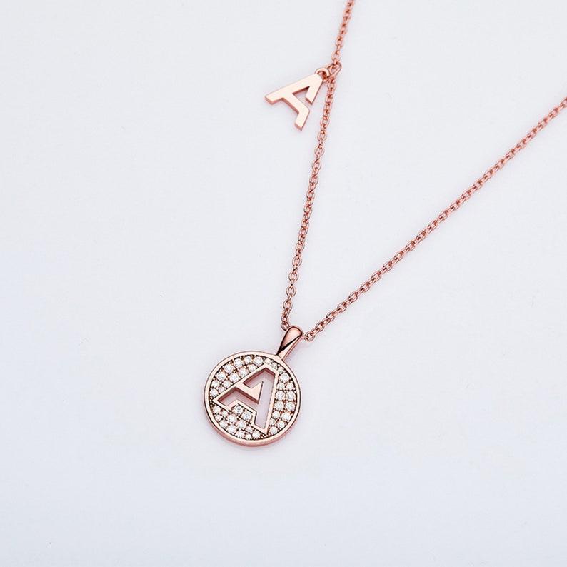 Personalized "A" latter diamond necklace