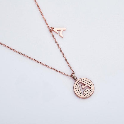 Personalized "A" latter diamond necklace