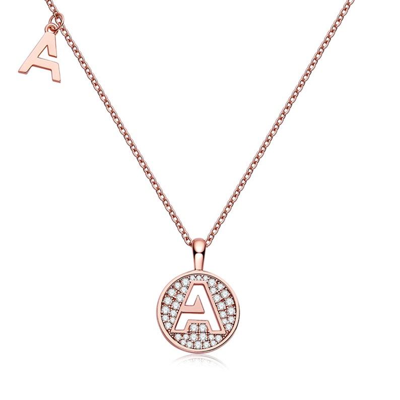 Personalized "A" latter diamond necklace