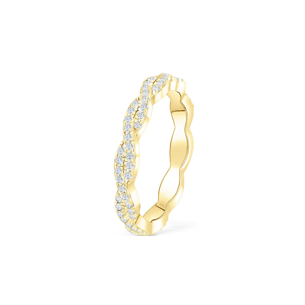 0.34 TCW Round Twisted Style Moissanite Wedding Band
