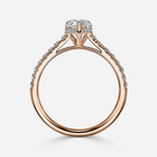 1.0 CT Pear Cut Moissanite Hidden Halo & Pave Bridal Ring Set