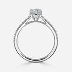 1.0 CT Pear Cut Moissanite Hidden Halo & Pave Bridal Ring Set