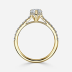 1.0 CT Pear Cut Moissanite Hidden Halo & Pave Bridal Ring Set