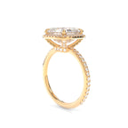 2.03 CT Asscher Cut Moissanite Halo Engagement Ring
