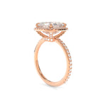 2.03 CT Asscher Cut Moissanite Halo Engagement Ring