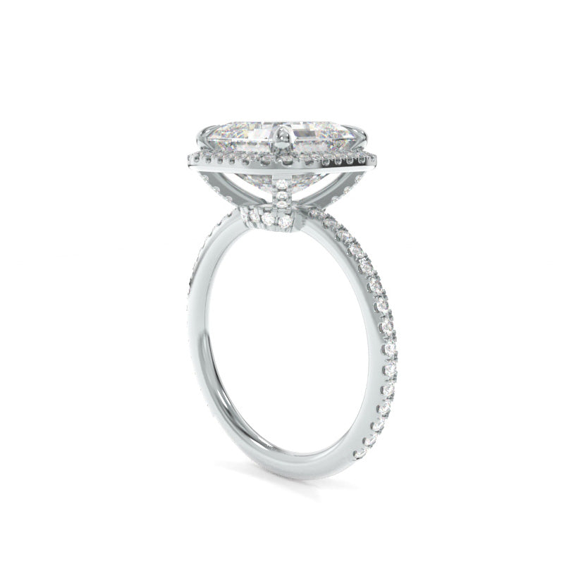 2.03 CT Asscher Cut Moissanite Halo Engagement Ring Secondary image