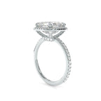 2.03 CT Asscher Cut Moissanite Halo Engagement Ring