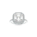 2.03 CT Asscher Cut Moissanite Halo Engagement Ring