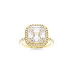 2.03 CT Asscher Cut Moissanite Halo Engagement Ring