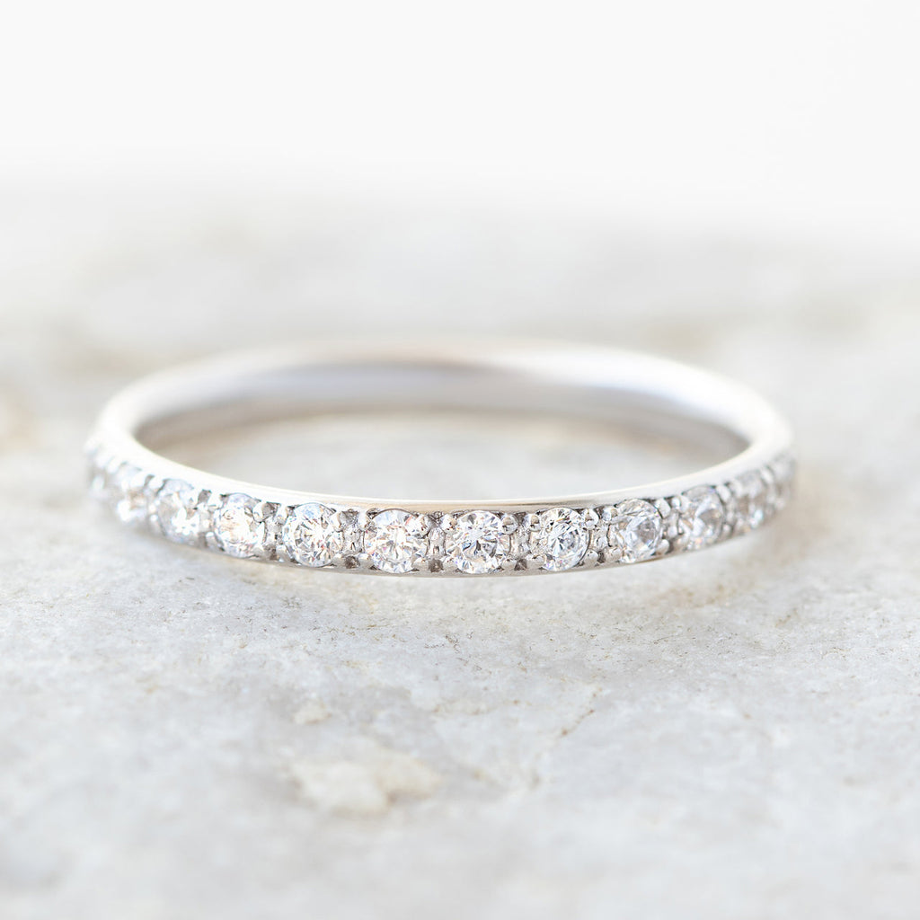 0.48 TCW Round Brilliant Cut Full Eternity Moissanite Wedding Band