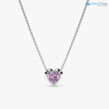 Amethyst Necklace, Heart Necklace, Heart Shape Natural Gemstone DisneyValley