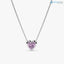 Amethyst Necklace, Heart Necklace, Heart Shape Natural Gemstone DisneyValley