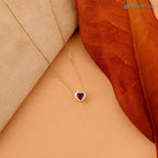 Amethyst Necklace, Heart Necklace, Heart Shape Natural Gemstone DisneyValley