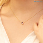 Amethyst Necklace, Heart Necklace, Heart Shape Natural Gemstone DisneyValley