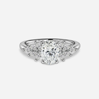 1.0 CT-1.80 CT Oval Moissanite Cluster Engagement Ring