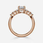 1.0 CT Oval Moissanite Cluster Engagement Ring