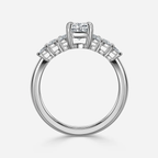 1.0 CT-1.80 CT Oval Moissanite Cluster Engagement Ring