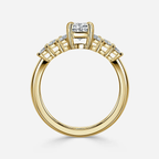 0.90 CT-2.0 CT Oval Moissanite Cluster Engagement Ring