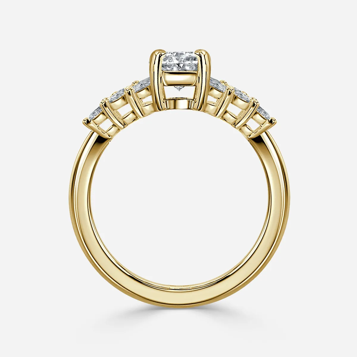 0.90 CT-2.0 CT Oval Moissanite Cluster Engagement Ring