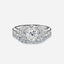 1.0 CT Oval Cut Moissanite Cluster Bridal Ring Set