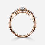 1.0 CT Oval Cut Moissanite Cluster Bridal Ring Set