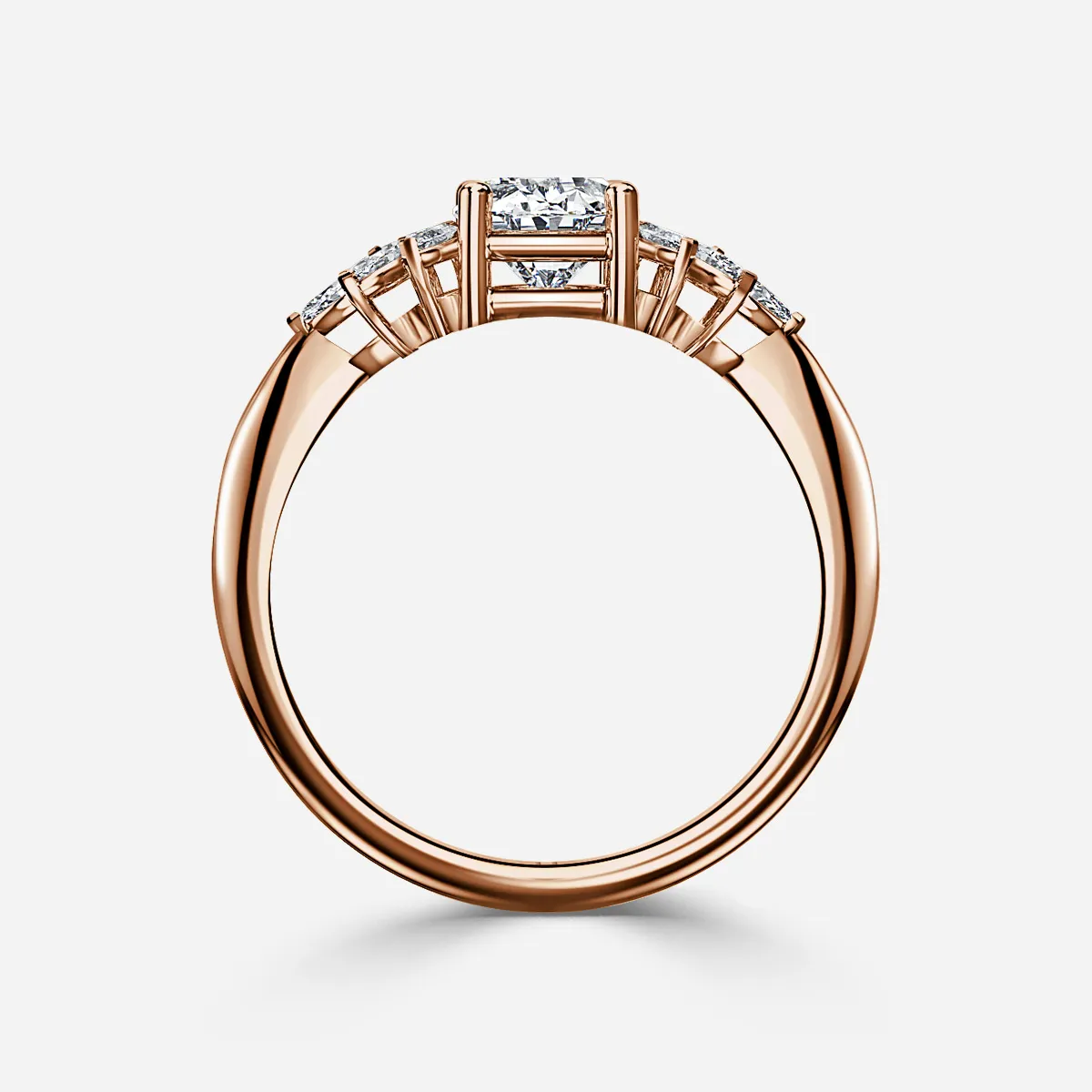 1.0 CT Oval Cut Moissanite Cluster Bridal Ring Set