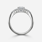 1.0 CT Oval Cut Moissanite Cluster Bridal Ring Set