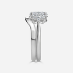 1.0 CT Oval Cut Moissanite Cluster Bridal Ring Set