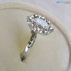 Antique Style Halo Featuring an Oval Cut Moissanite Vintage Leaves Rings - DisneyValley