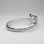 Antique Styling Flower Petals Halo Diamond Engagement Ring - DisneyValley