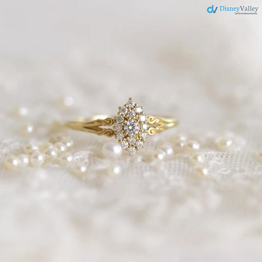 Aphrodite engagement ring, vintage lab grown diamond ring DisneyValley