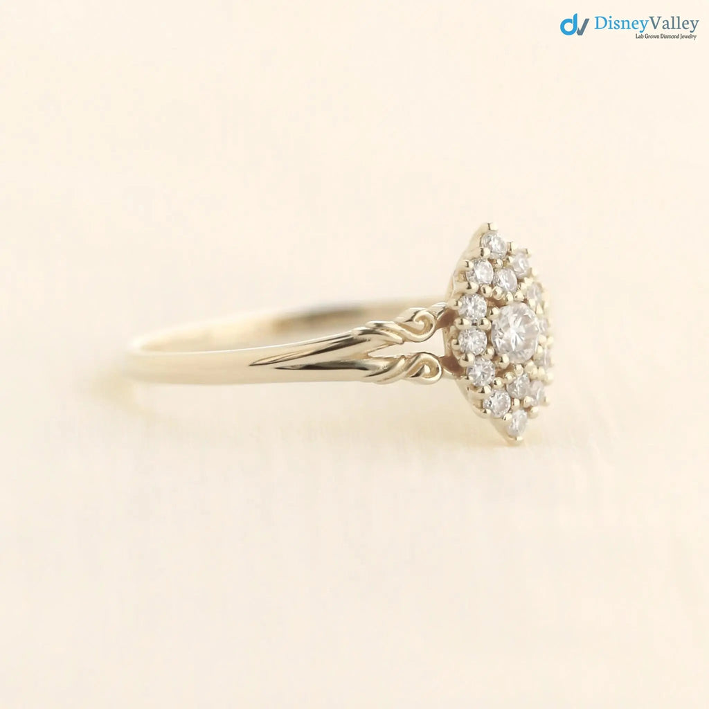Aphrodite engagement ring, vintage lab grown diamond ring DisneyValley