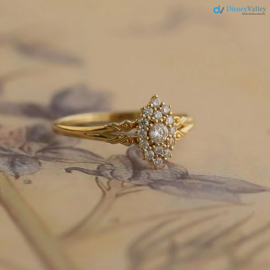 Aphrodite engagement ring, vintage lab grown diamond ring DisneyValley