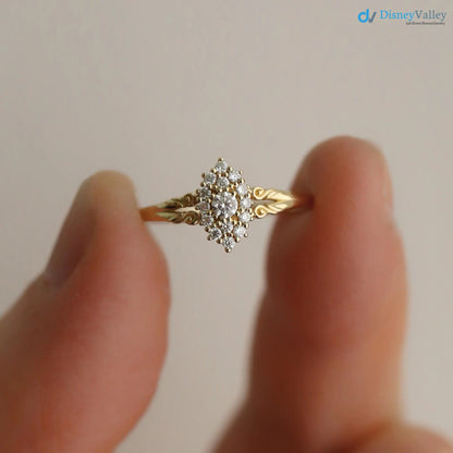 Aphrodite engagement ring, vintage lab grown diamond ring DisneyValley