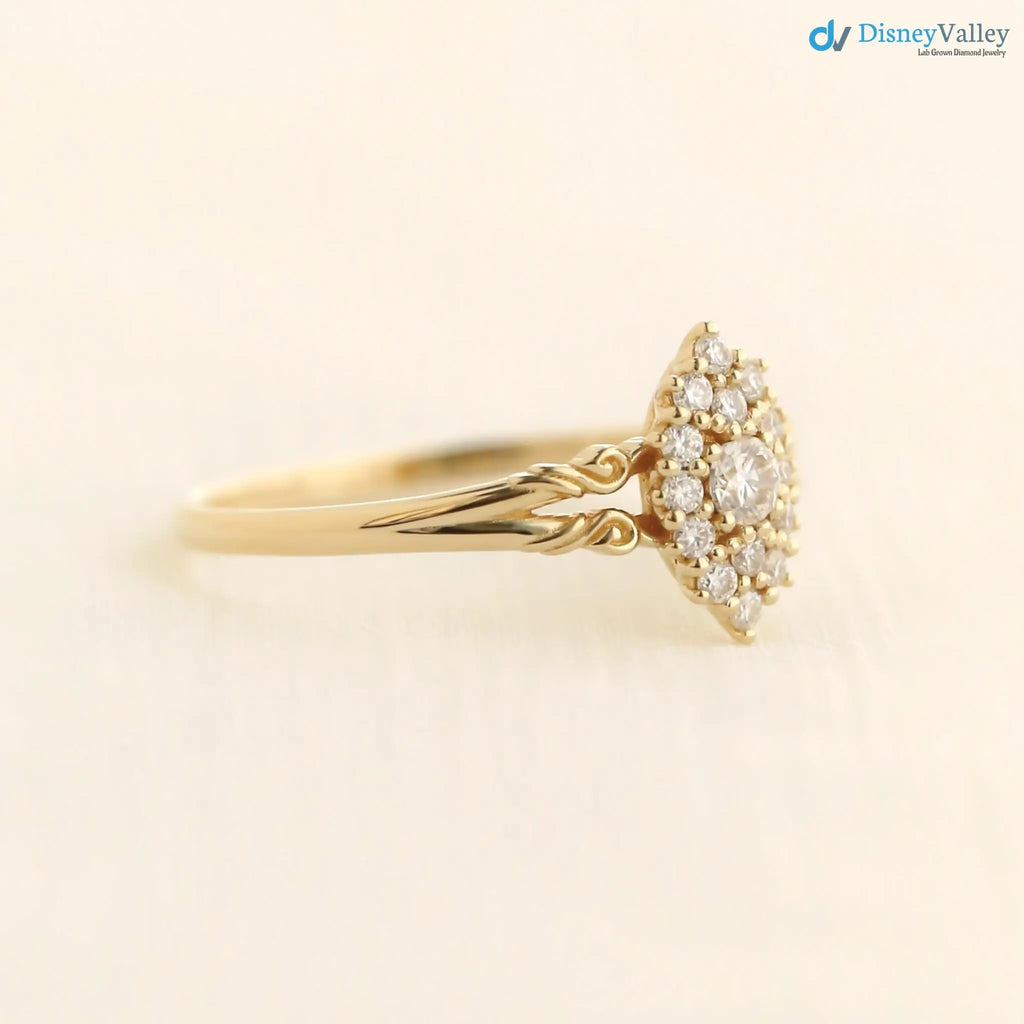 Aphrodite engagement ring, vintage lab grown diamond ring DisneyValley