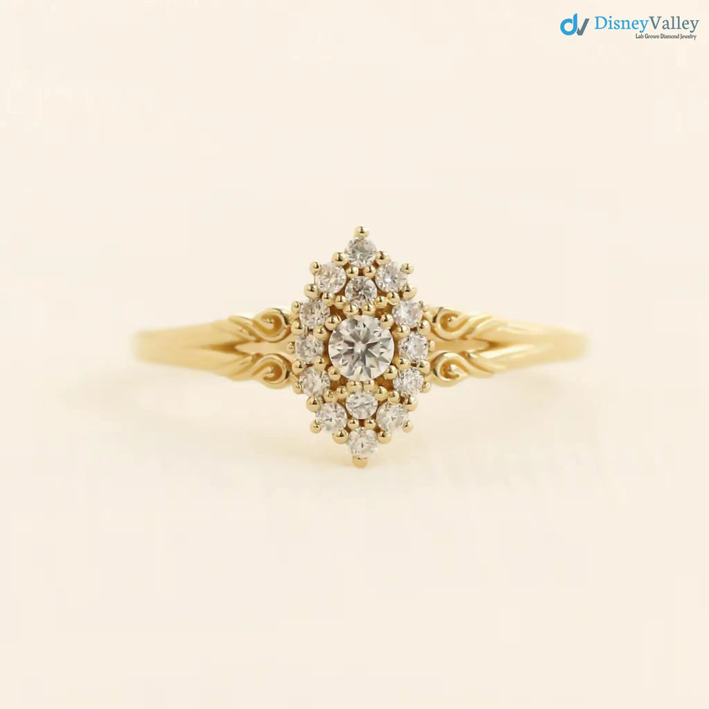 Aphrodite engagement ring, vintage lab grown diamond ring DisneyValley