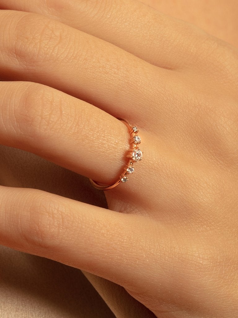 0.10 TCW Round Brilliant Cut 6 Prong Perfect Wedding Band