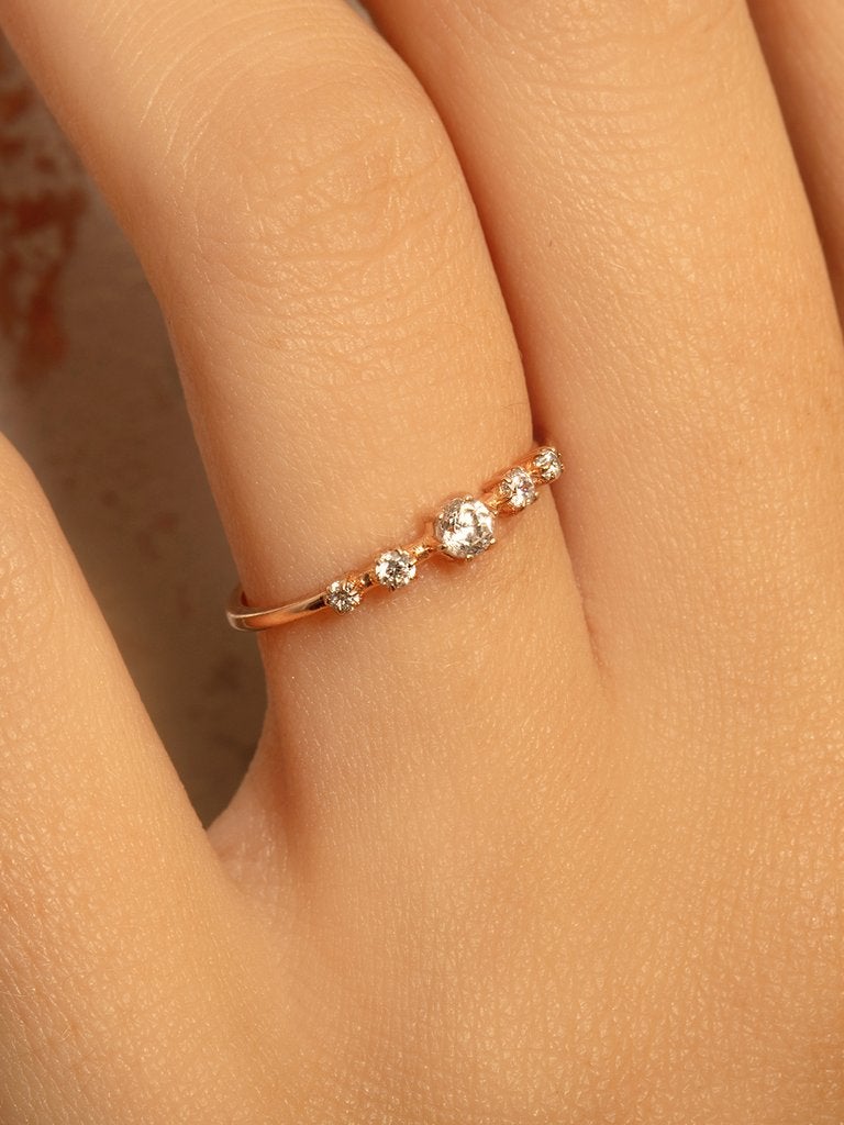 0.10 TCW Round Brilliant Cut 6 Prong Perfect Wedding Band