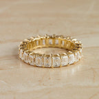 4.50 TCW Emerald Cut Full Eternity Stacking Wedding Band