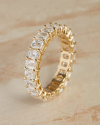 4.50 TCW Emerald Cut Full Eternity Stacking Wedding Band