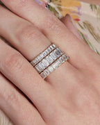 4.50 TCW Emerald Cut Full Eternity Stacking Wedding Band