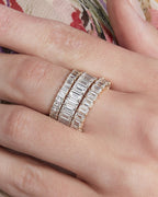 4.50 TCW Emerald Cut Full Eternity Stacking Wedding Band