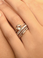 0.35 TCW Round Brilliant Cut Half Eternity Perfect Moissanite Wedding Band