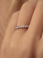 0.35 TCW Round Brilliant Cut Half Eternity Perfect Moissanite Wedding Band