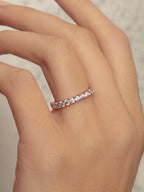 0.35 TCW Round Brilliant Cut Half Eternity Perfect Moissanite Wedding Band